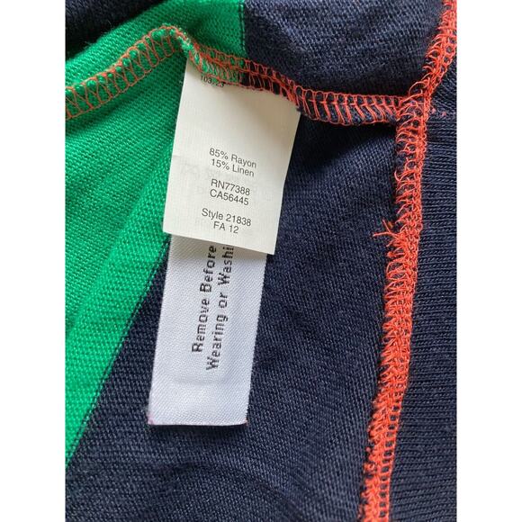 NWT J Crew Sweater Colorblock Women M Long‎ Sleeve Linen Blend Spring Preppy - Picture 6 of 8